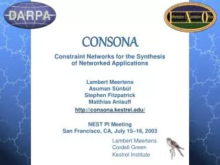 CONSONA Constraint Networks for the Synthesis of Networked Applications