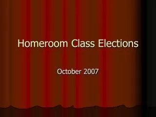 Homeroom Class Elections