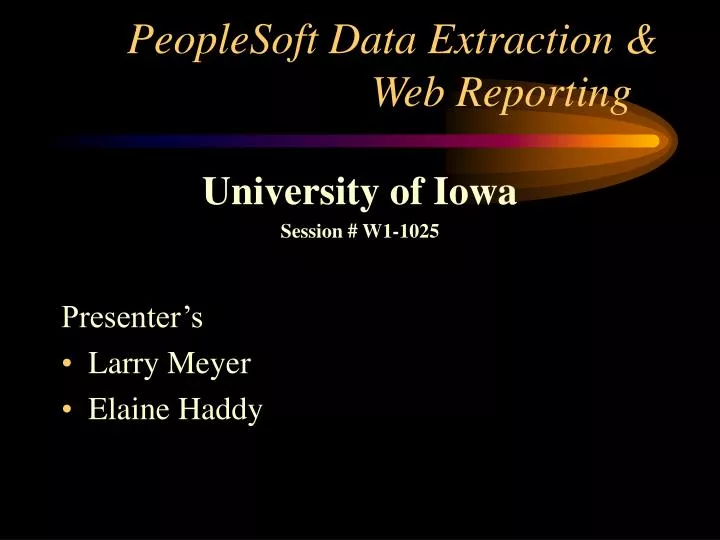 peoplesoft data extraction web reporting