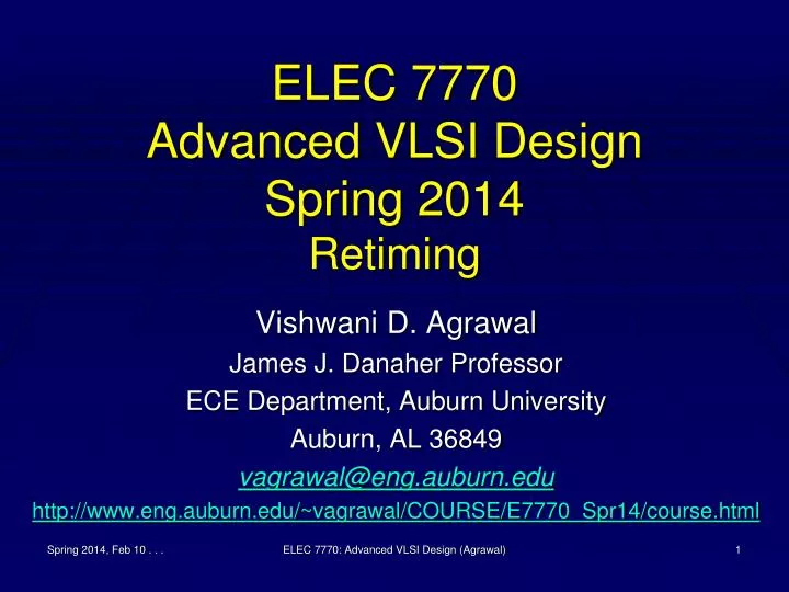 elec 7770 advanced vlsi design spring 2014 retiming