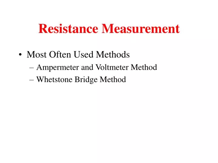 resistance measurement