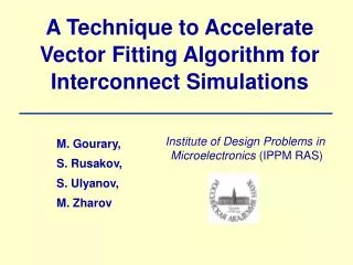 A Technique to Accelerate Vector Fitting Algorithm for Interconnect Simulations