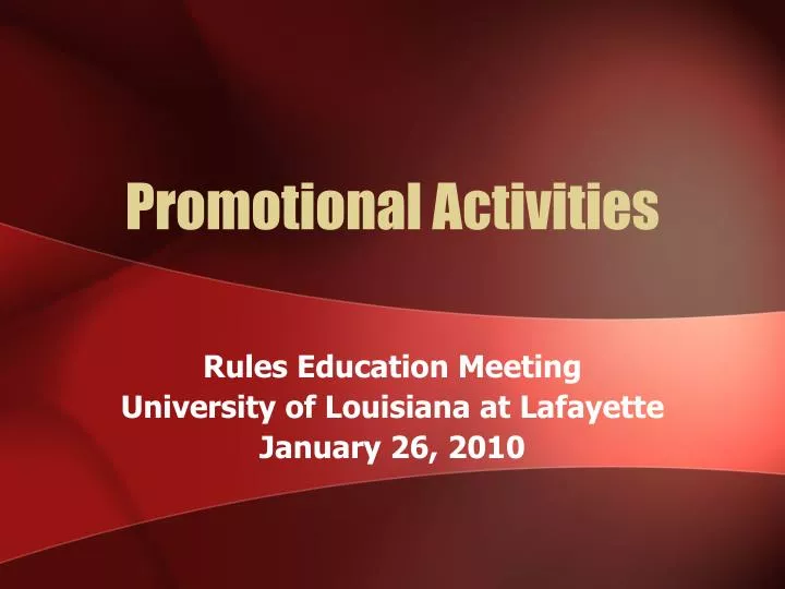 promotional activities