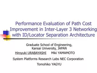 Graduate School of Engineering, Kansai University, JAPAN