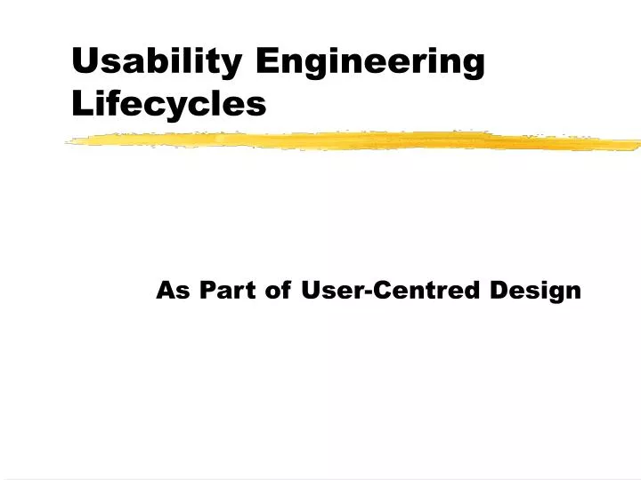 usability engineering lifecycles