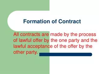 Formation of Contract