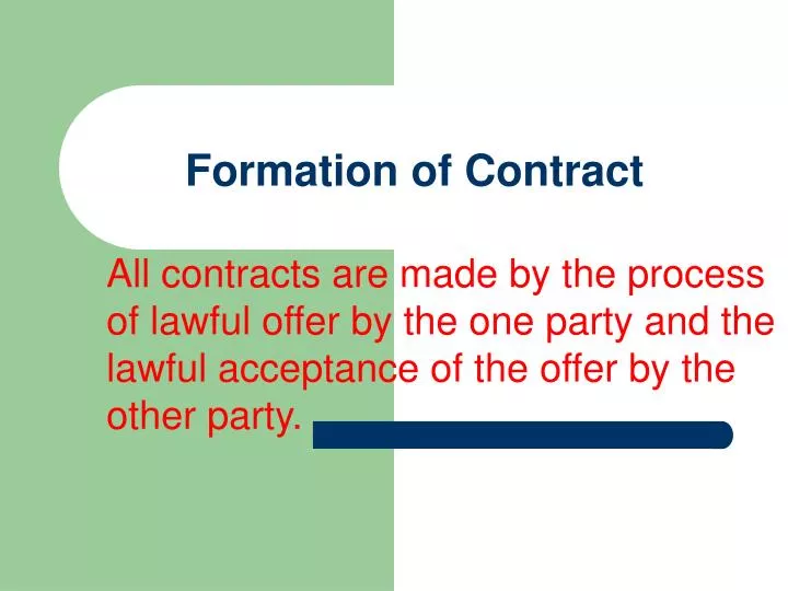 formation of contract