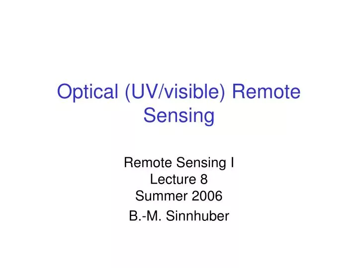 optical uv visible remote sensing
