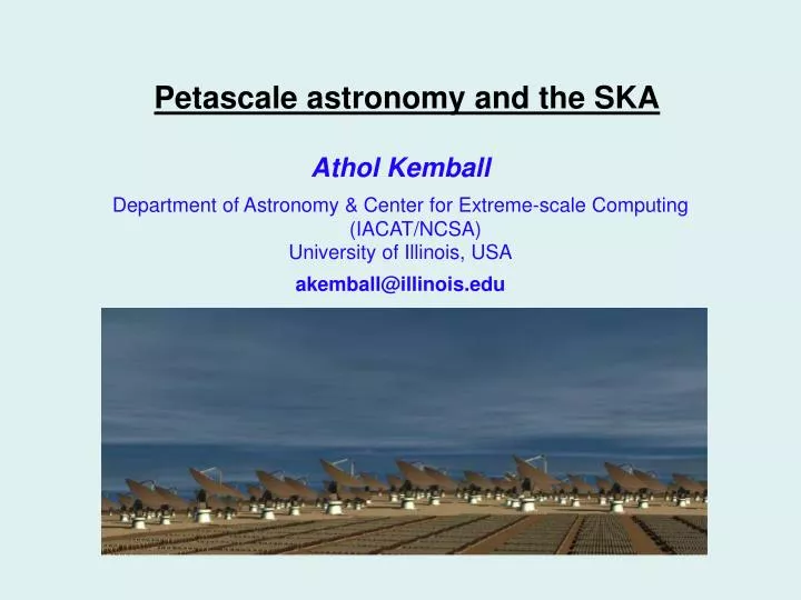 petascale astronomy and the ska