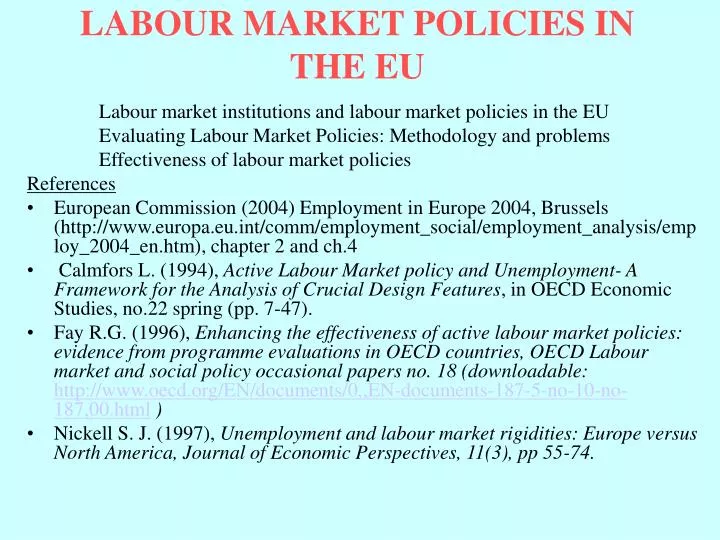 labour market policies in the eu