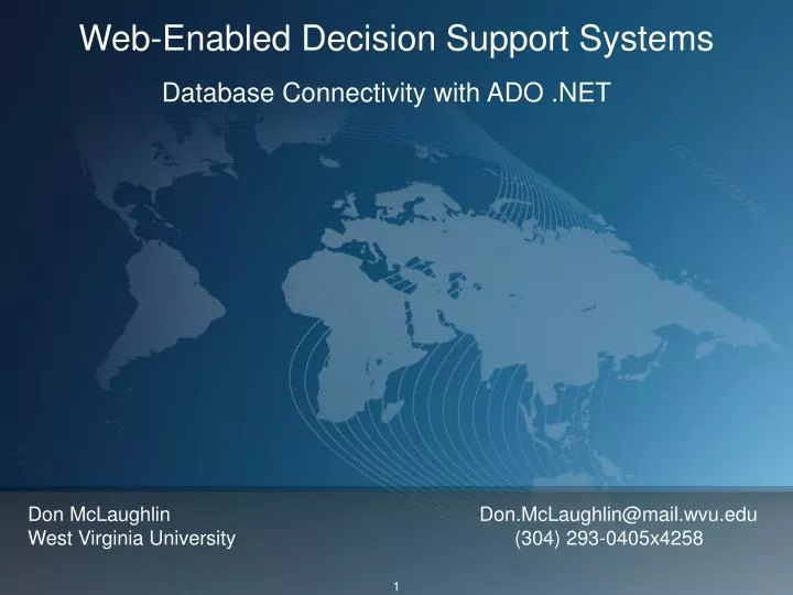 web enabled decision support systems