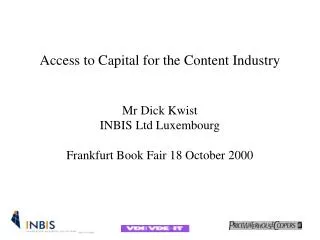 Access to Capital for the Content Industry