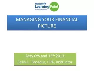 MANAGING YOUR FINANCIAL PICTURE