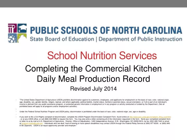 school nutrition services