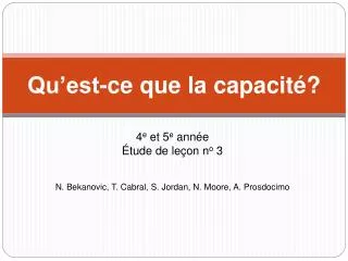 qu est ce que la capacit