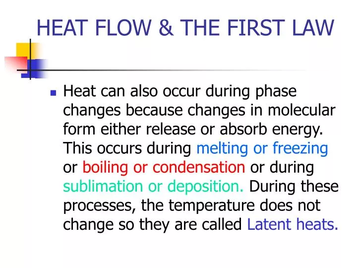 heat flow the first law