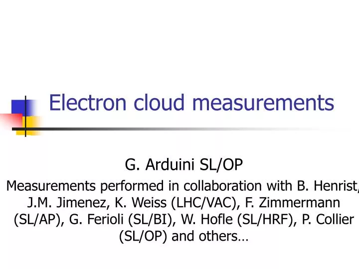 electron cloud measurements
