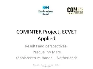 COMINTER Project, ECVET Applied