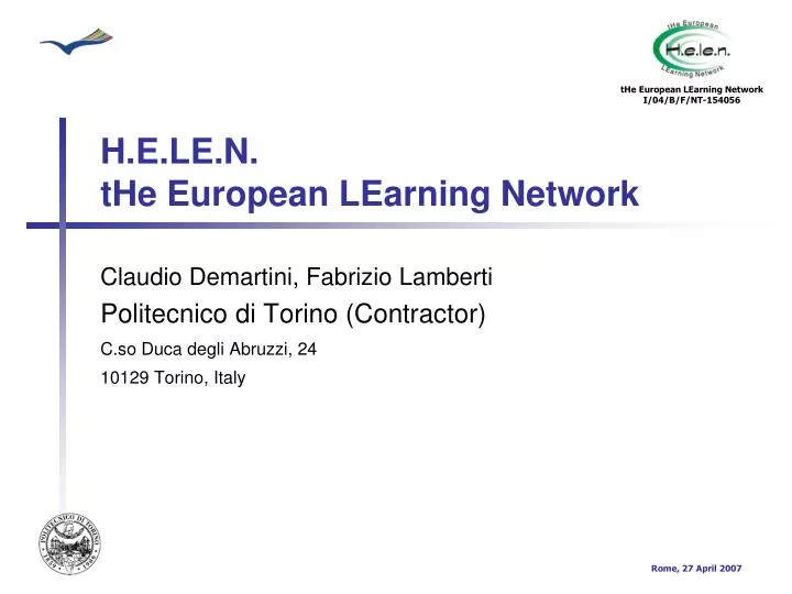 h e le n the european learning network