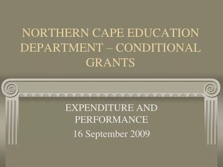 northern cape education department conditional grants
