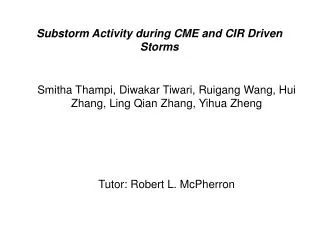 Substorm Activity during CME and CIR Driven Storms