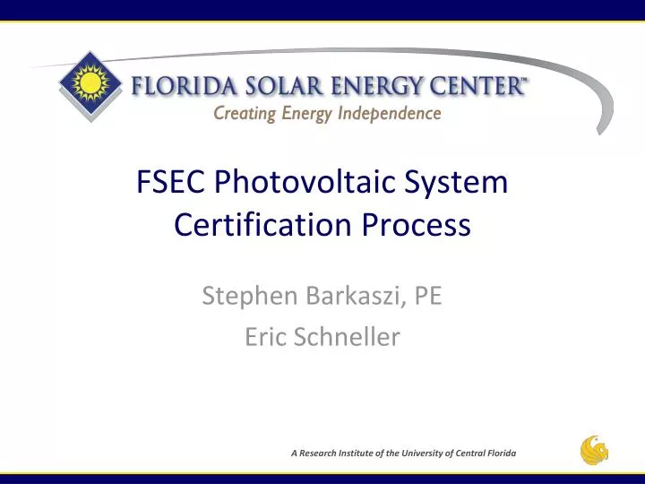 fsec photovoltaic system certification process