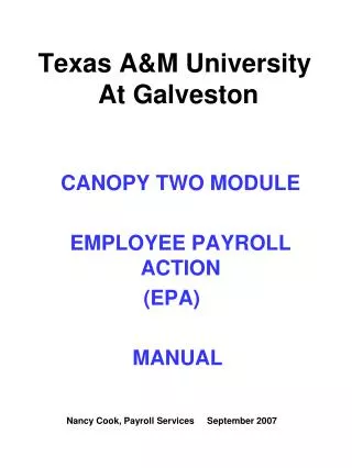 Texas A&amp;M University At Galveston
