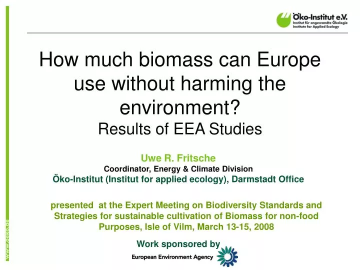 how much biomass can europe use without harming the environment results of eea studies