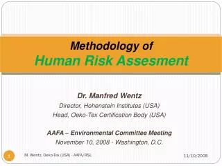 Methodology of Human Risk Assesment