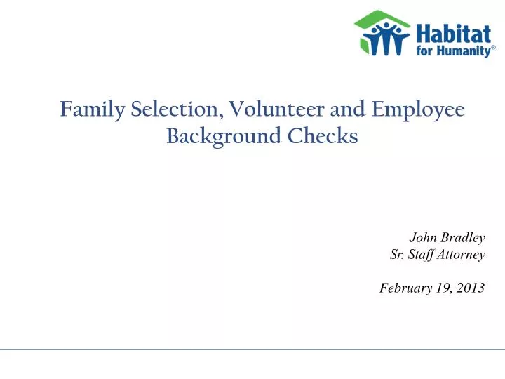 family selection volunteer and employee background checks
