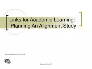 Links for Academic Learning : Planning An Alignment Study