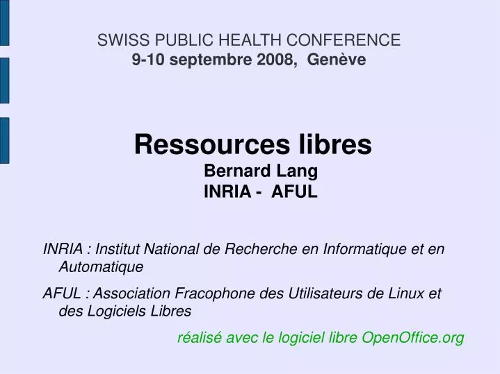 swiss public health conference 9 10 septembre 2008 gen ve