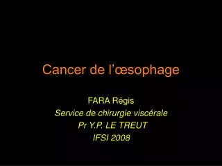 cancer de l sophage