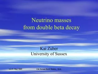 Neutrino masses from double beta decay