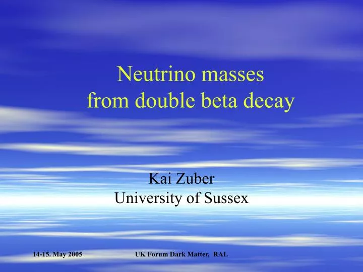 neutrino masses from double beta decay