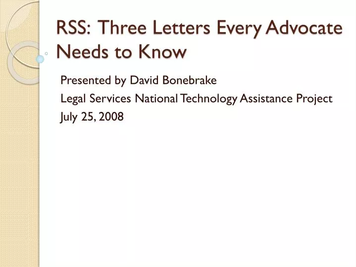 rss three letters every advocate needs to know