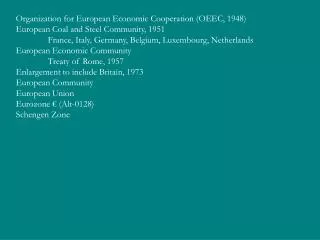 Organization for European Economic Cooperation (OEEC, 1948)