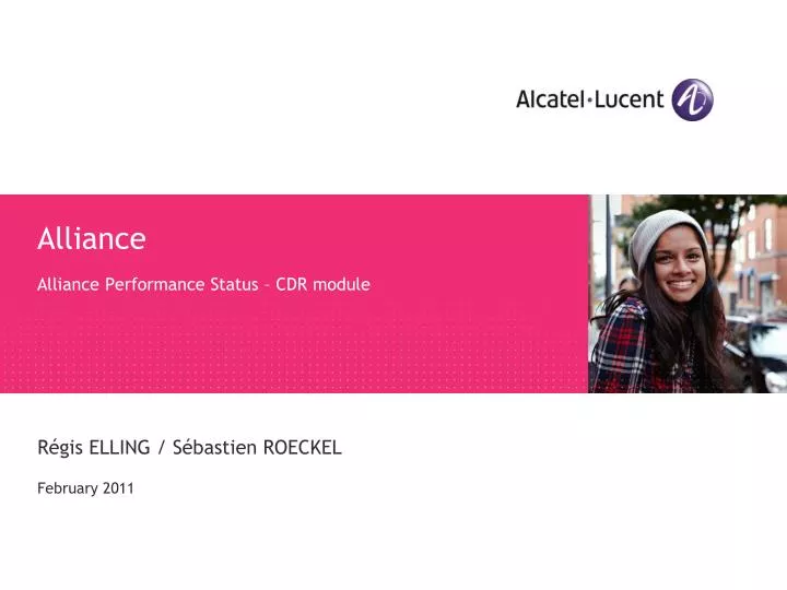 alliance alliance performance status cdr module