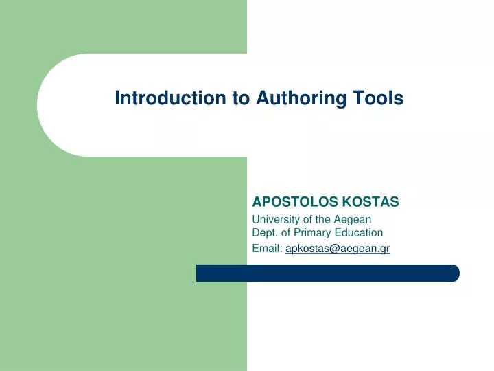 introduction to authoring tools