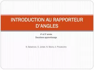 introduction au rapporteur d angles