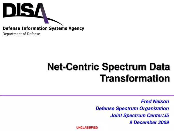 fred nelson defense spectrum organization joint spectrum center j5 9 december 2009