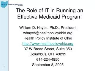 The Role of IT in Running an Effective Medicaid Program