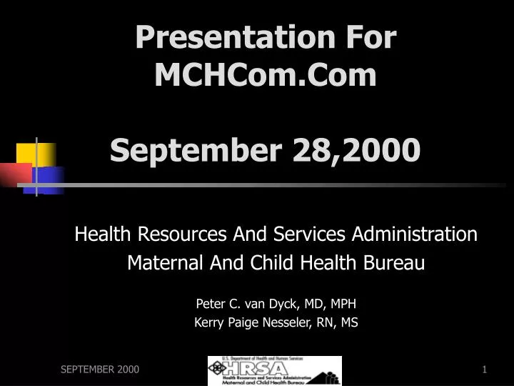 presentation for mchcom com september 28 2000