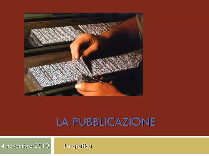 la pubblicazione