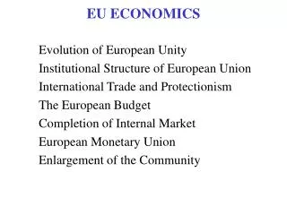 EU ECONOMICS