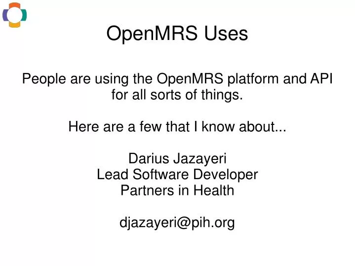 openmrs uses
