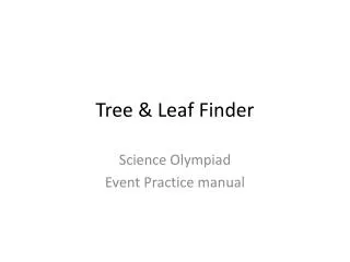 Tree &amp; Leaf Finder
