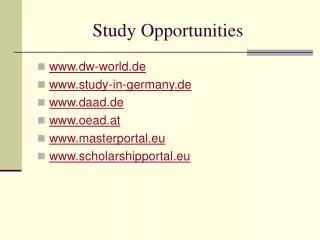 Study Opportunities