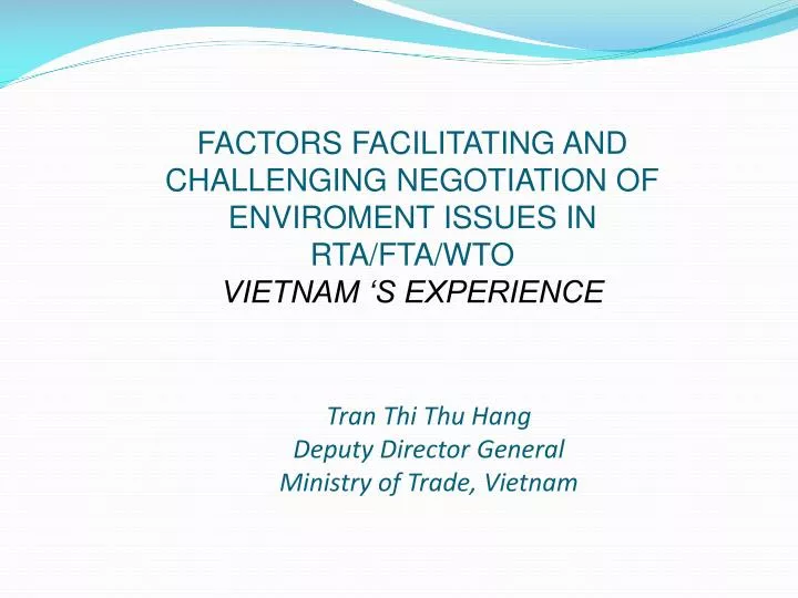 tran thi thu hang deputy director general ministry of trade vietnam