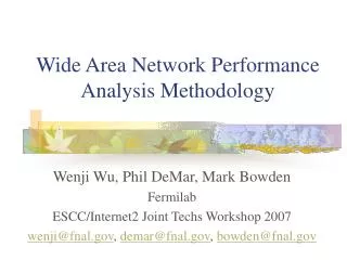 Wide Area Network Performance Analysis Methodology